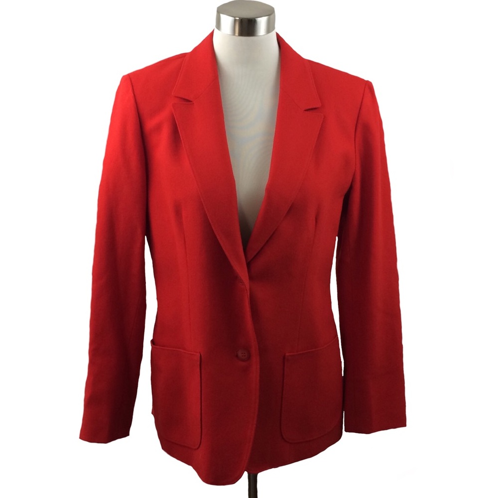 Pendleton Cherry Red Virgin Wool Blazer